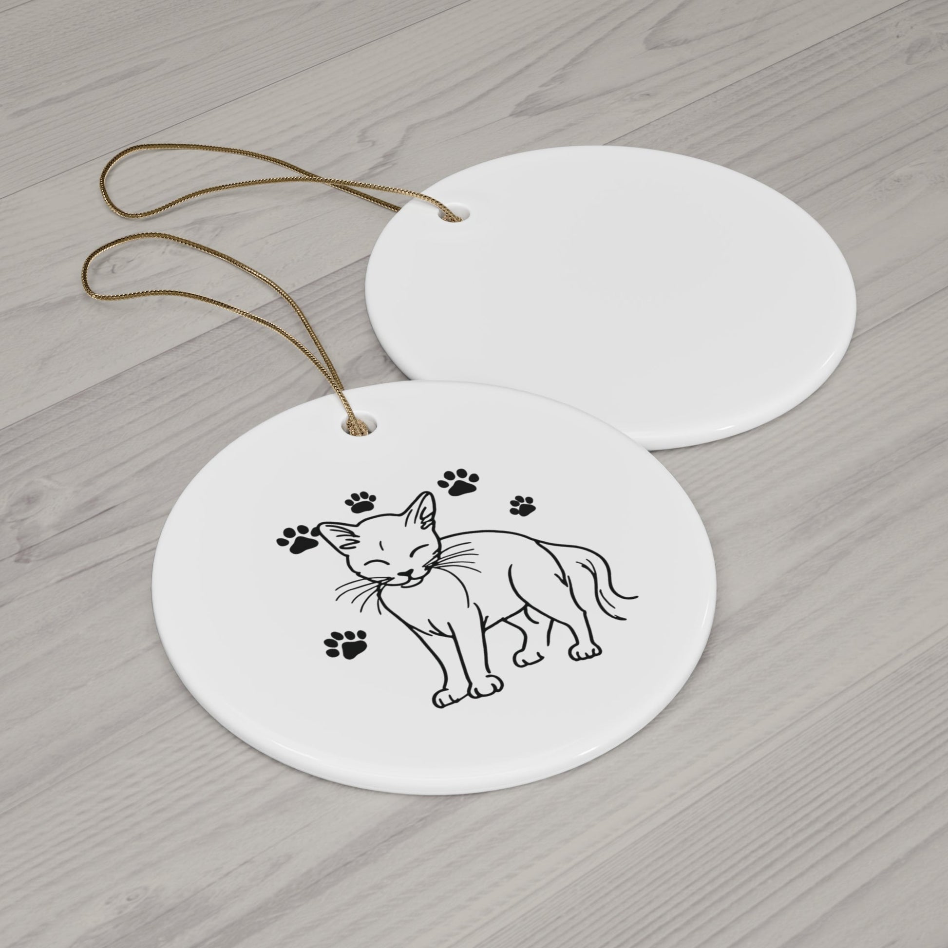 Cute Cat Ceramic Ornament - Star Shape Pet Paw Print Decoration - Gigi Joyce's Hair Studio