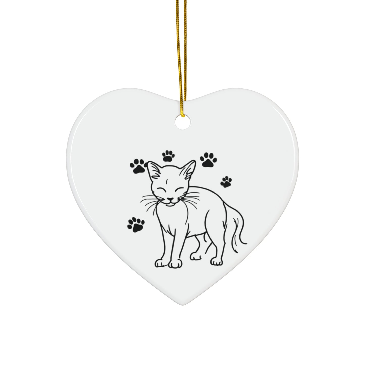 Cute Cat Ceramic Ornament - Star Shape Pet Paw Print Decoration - Gigi Joyce's Hair Studio