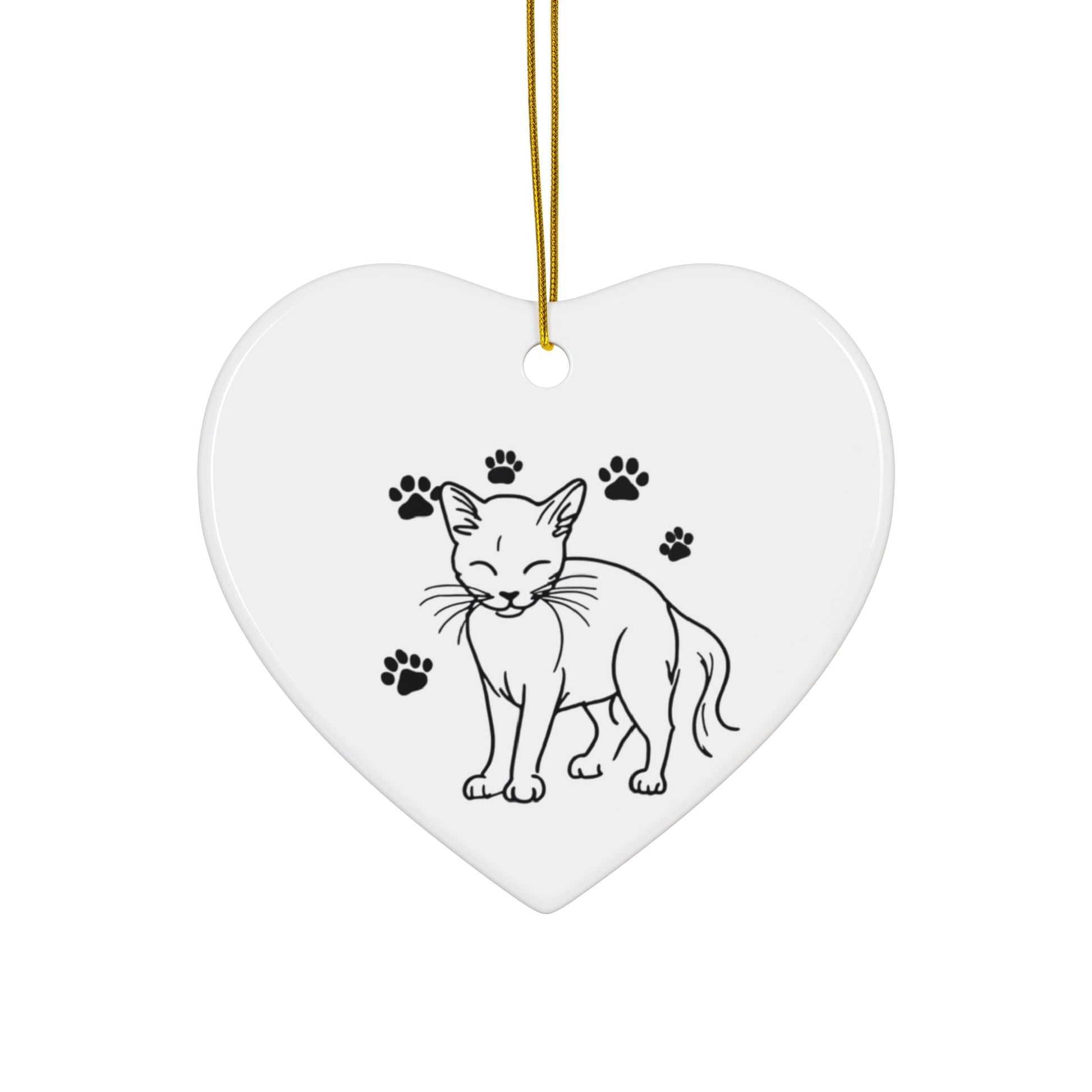 Cute Cat Ceramic Ornament - Star Shape Pet Paw Print Decoration - Gigi Joyce's Hair Studio