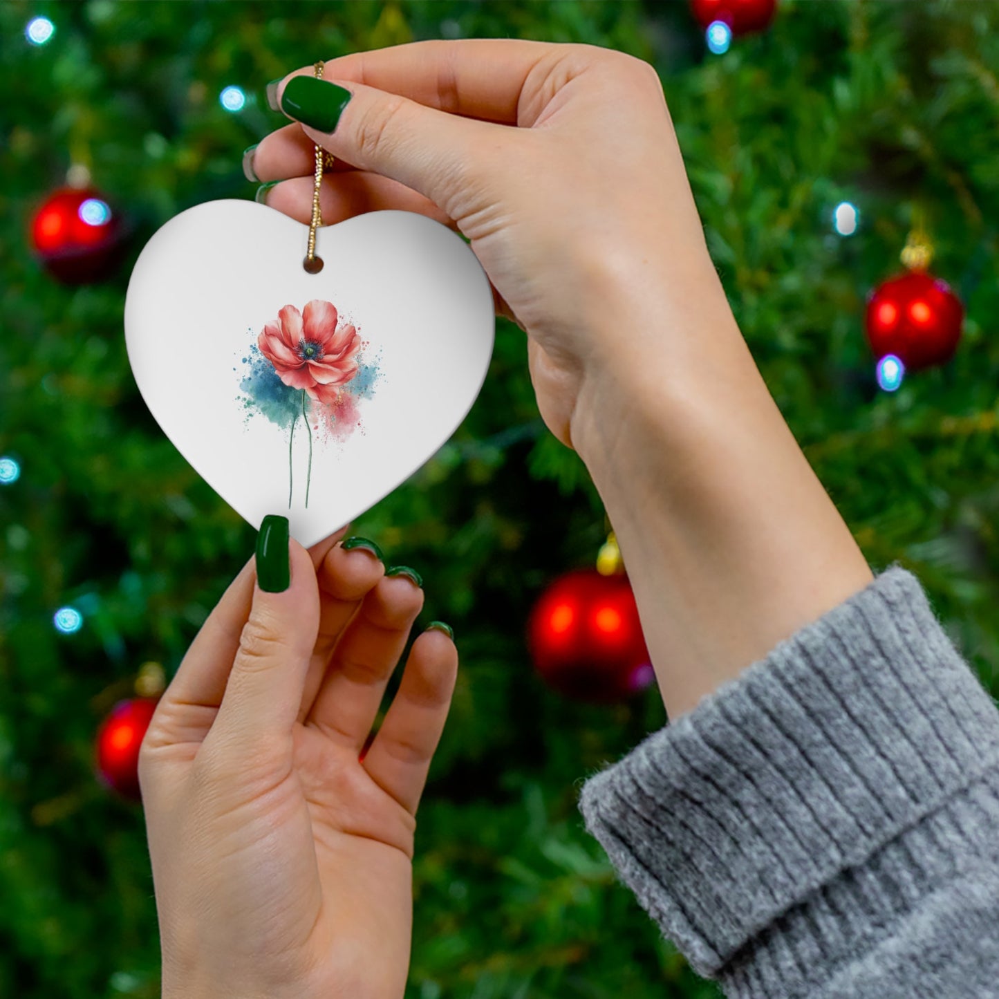 Floral Ceramic Ornament - Elegant Flower Design for Holidays and Celebrations - Gigi Joyce's Hair Studio