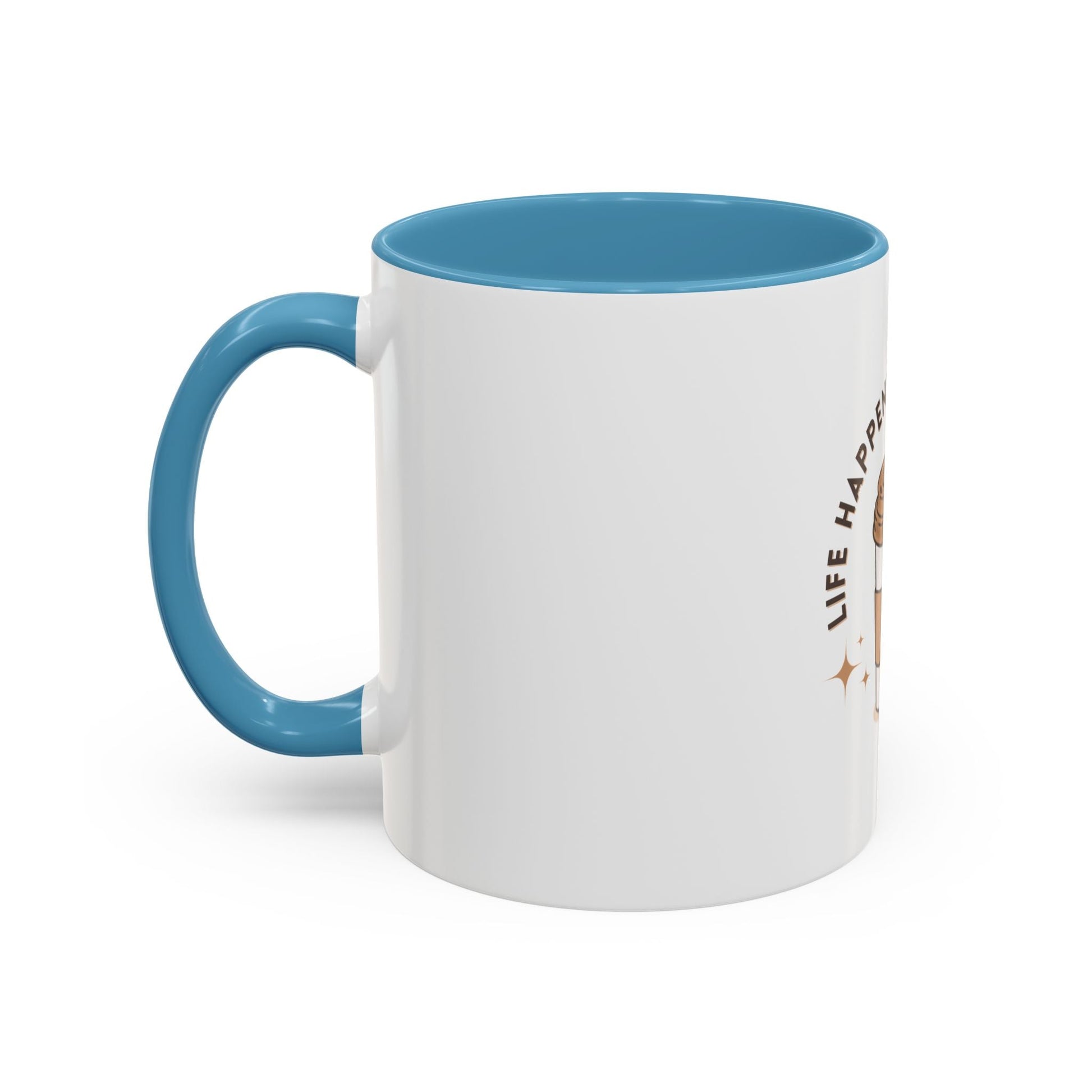 Life Happens Coffee Helps Accent Mug - Perfect Gift for Coffee Lovers - Gigi Joyce's Hair Studio