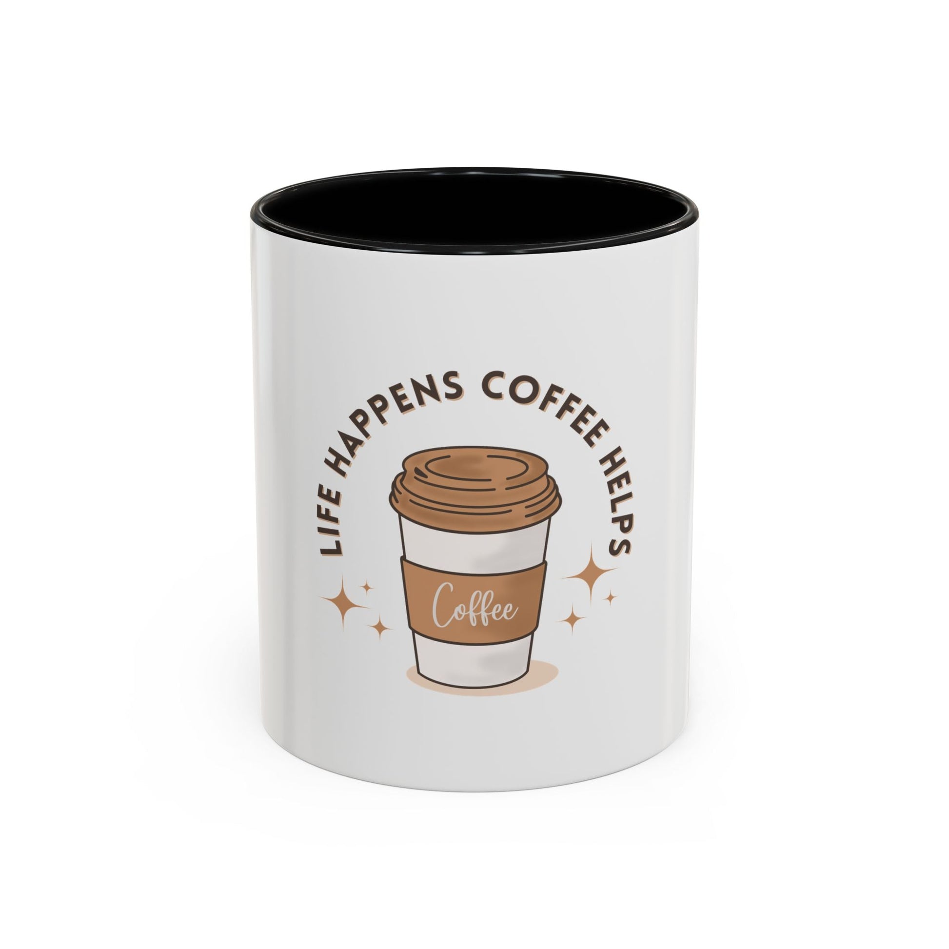 Life Happens Coffee Helps Accent Mug - Perfect Gift for Coffee Lovers - Gigi Joyce's Hair Studio