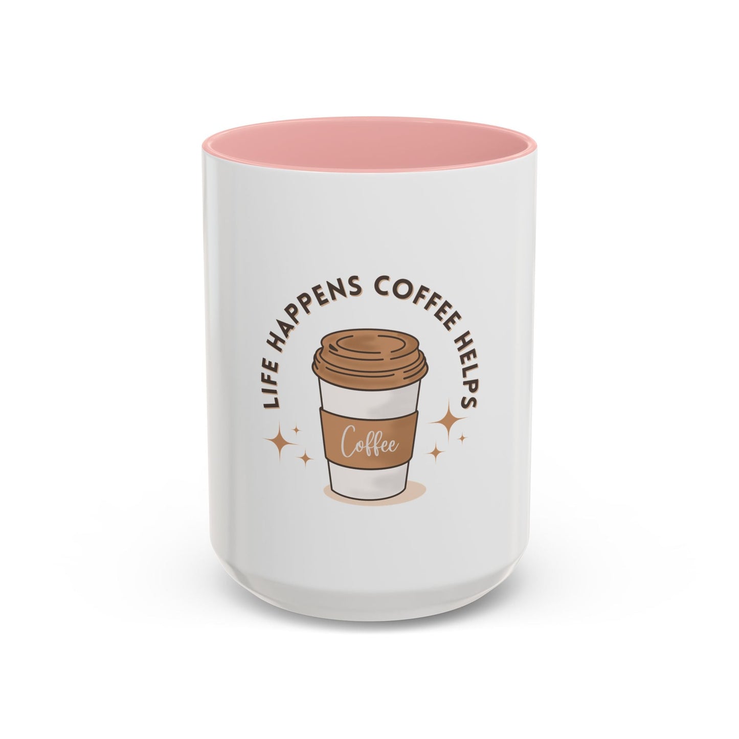 Life Happens Coffee Helps Accent Mug - Perfect Gift for Coffee Lovers - Gigi Joyce's Hair Studio