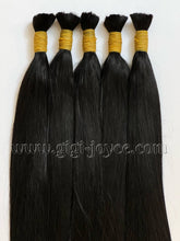 Cargar imagen en el visor de la galería, Premium 26” - 32” Natural Black Double Drawn Human Hair Bone Straight Bulk - Gigi Joyce&#39;s Hair Studio
