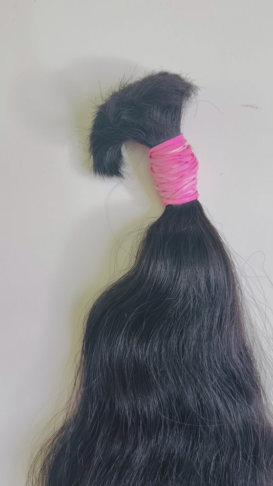 24" & 26" virgin Premium Human Hair Extensions – Natural deep wavy Bulk