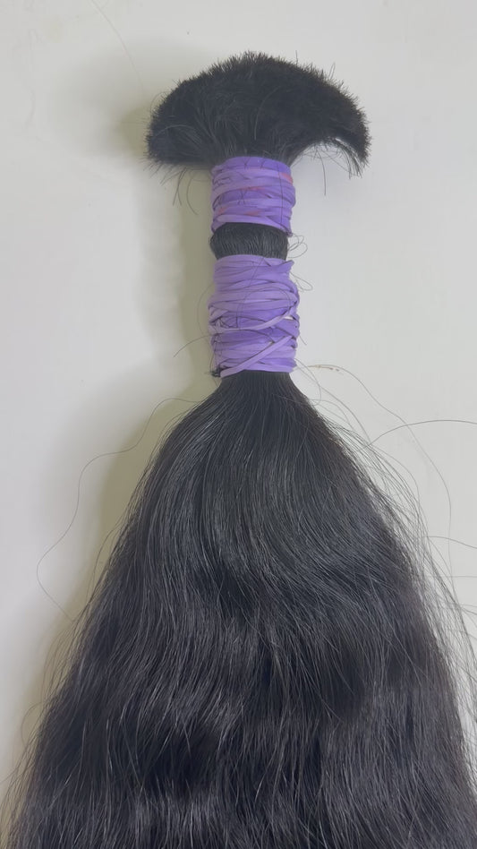 237g Premium 28" Natural Off Black Wavy Human Hair Extensions