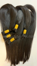 Cargar imagen en el visor de la galería, Premium 26”-32” Natural Black Double Drawn Human Hair Bone Straight Bulk
